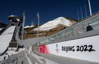 Beijing 2022 logo at Ski Slope