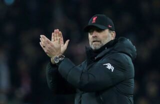 Liverpool manager Jurgen Klopp clapping the fans