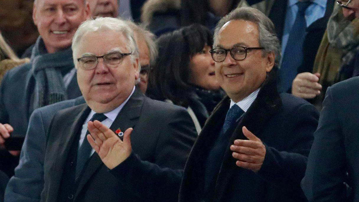 Everton chairman Bill Kenwright and owner Farhad Moshiri in the Goodison Park stands