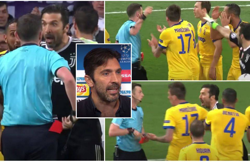 Gianluigi Buffon lost it with Michael Oliver after a late penalty call in Juventus vs Real Madrid in 2018