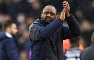 Patrick Vieira claps Crystal Palace fans