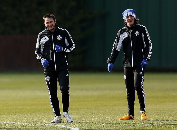 Lampard & Luiz in training