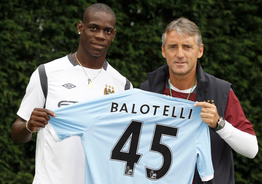 Balotelli and Mancini at Man City