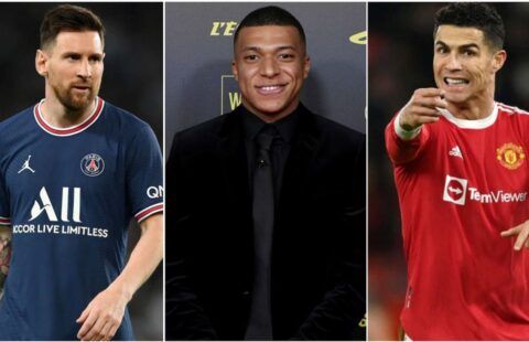 Lionel Messi, Kylian Mbappe and Cristiano Ronaldo