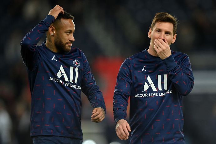 Lionel Messi and Neymar in action for PSG