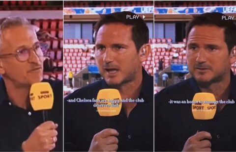 Frank Lampard gives view on Chelsea sacking.