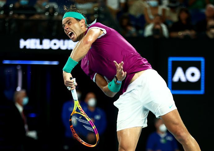 Rafael Nadal overcame Daniil Medvedev 2-6, 6-7, 6-4, 6-4, 7-5 in the men’s Australian Open final