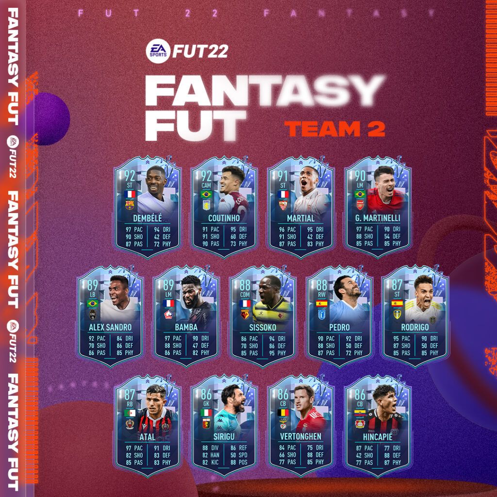 Team two of Fantasy FUT was added to FIFA 22 Ultimate Team on Friday 25th March 2022.