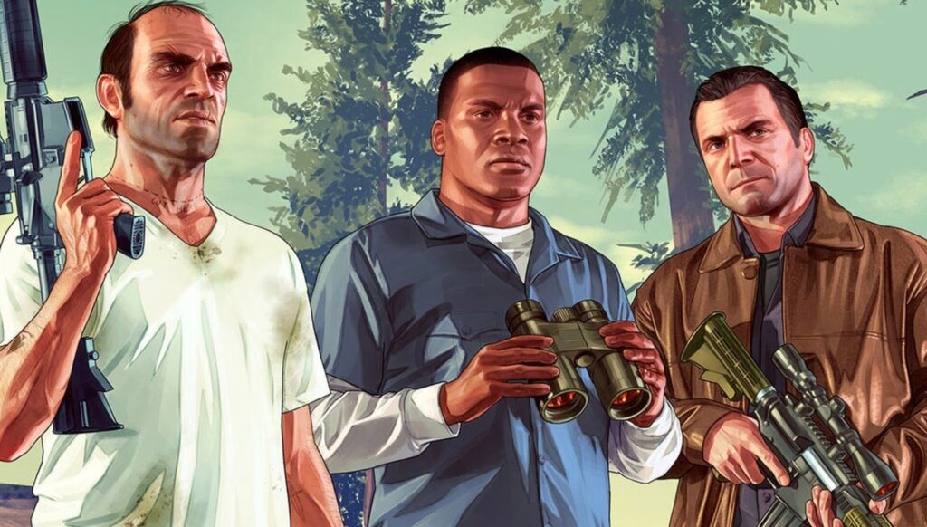 GTA V Michael, Franklin and Trevor