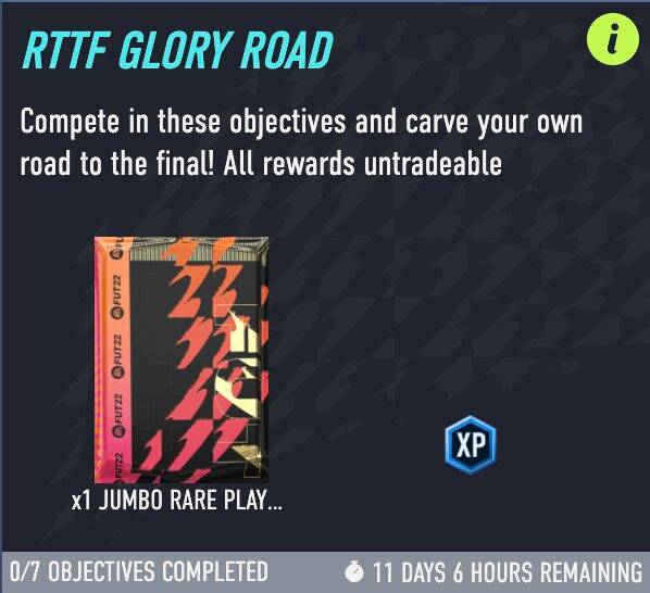 RTTF Glory Road Objective FIFA 22 Receives Free 100k Pack