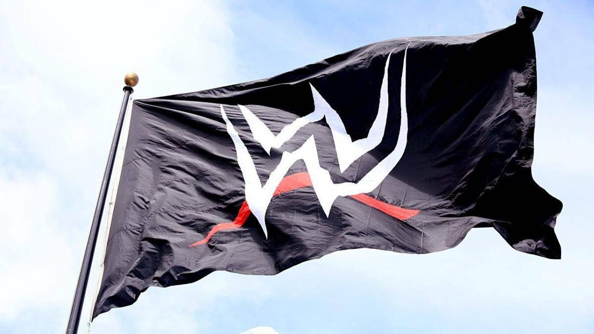 WWE flag flying above their Stamford HQ