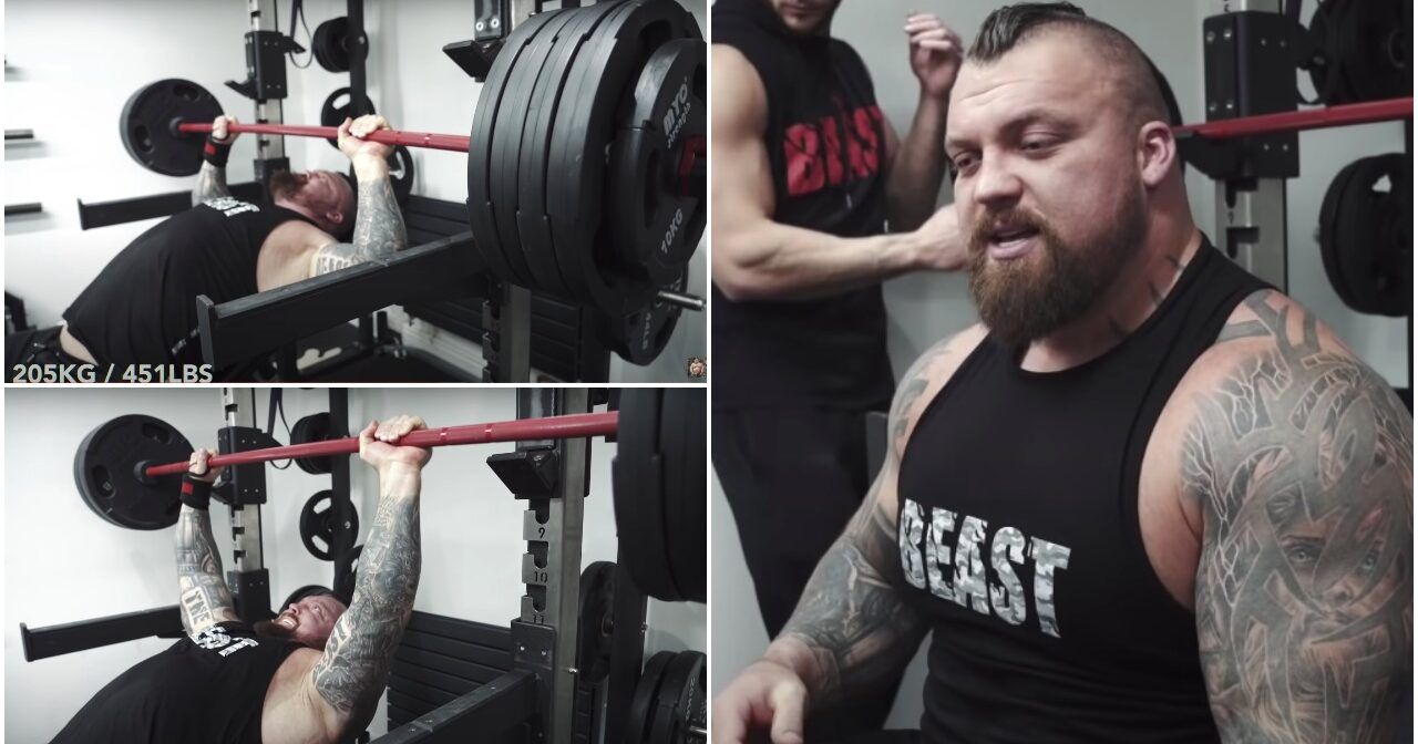 Eddie Hall bench presses huge whole & helps make it glimpse critical easy