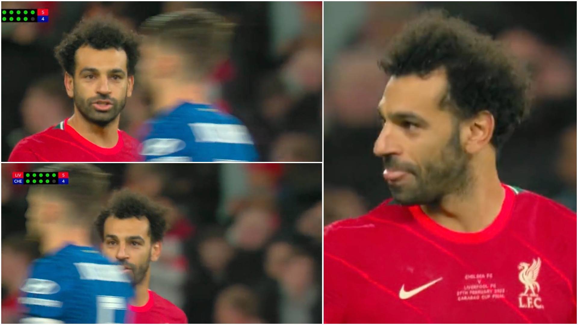 Fans think Mohamed Salah told Jorginho not to jump in Carabao Cup final penalty shoot-out