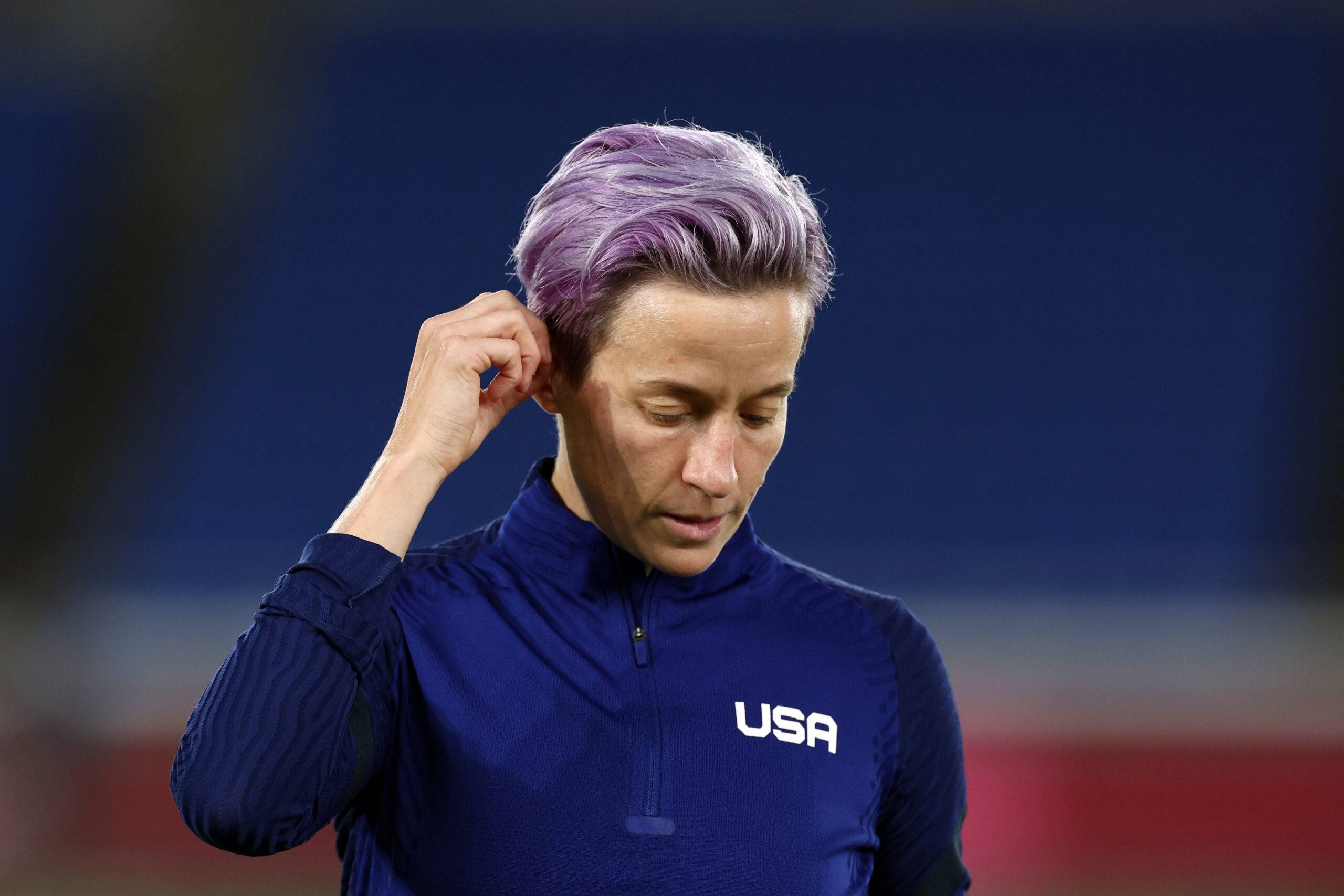 Megan Rapinoe for the USA during an Olympic football match