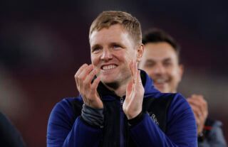 Newcastle United manager Eddie Howe clapping