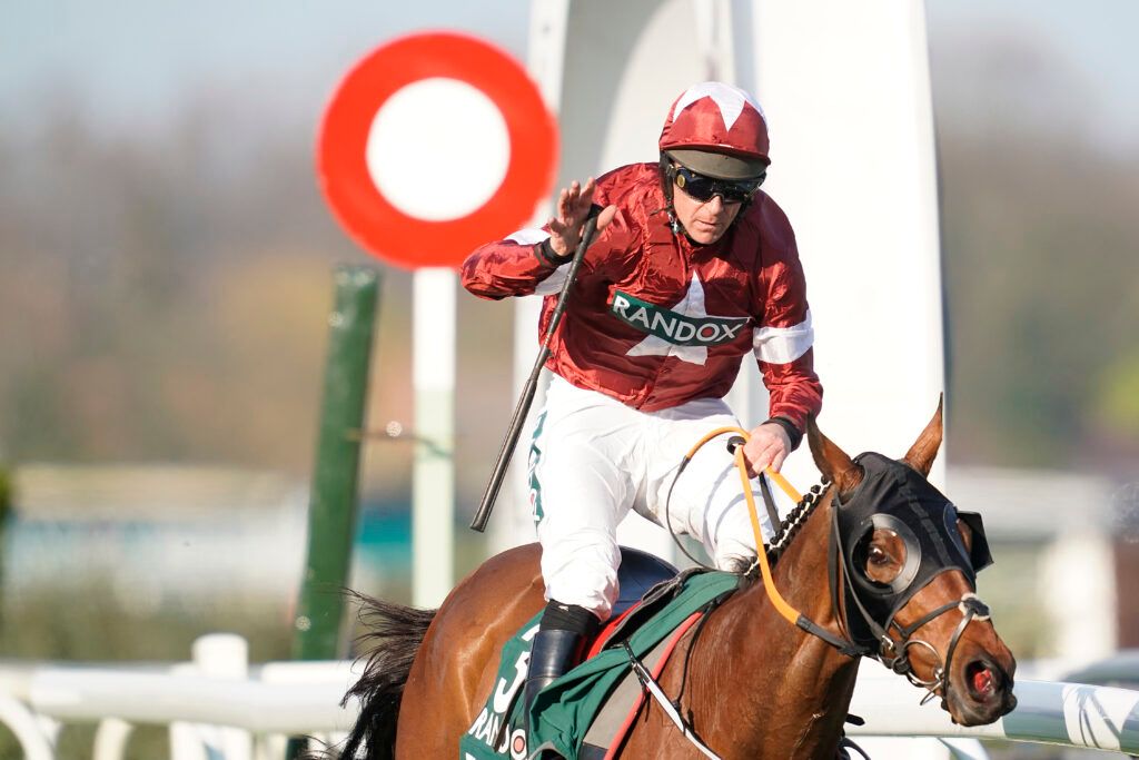 Davy Russell celebrates as he rides Tiger Roll to win The Randox Health Grand National