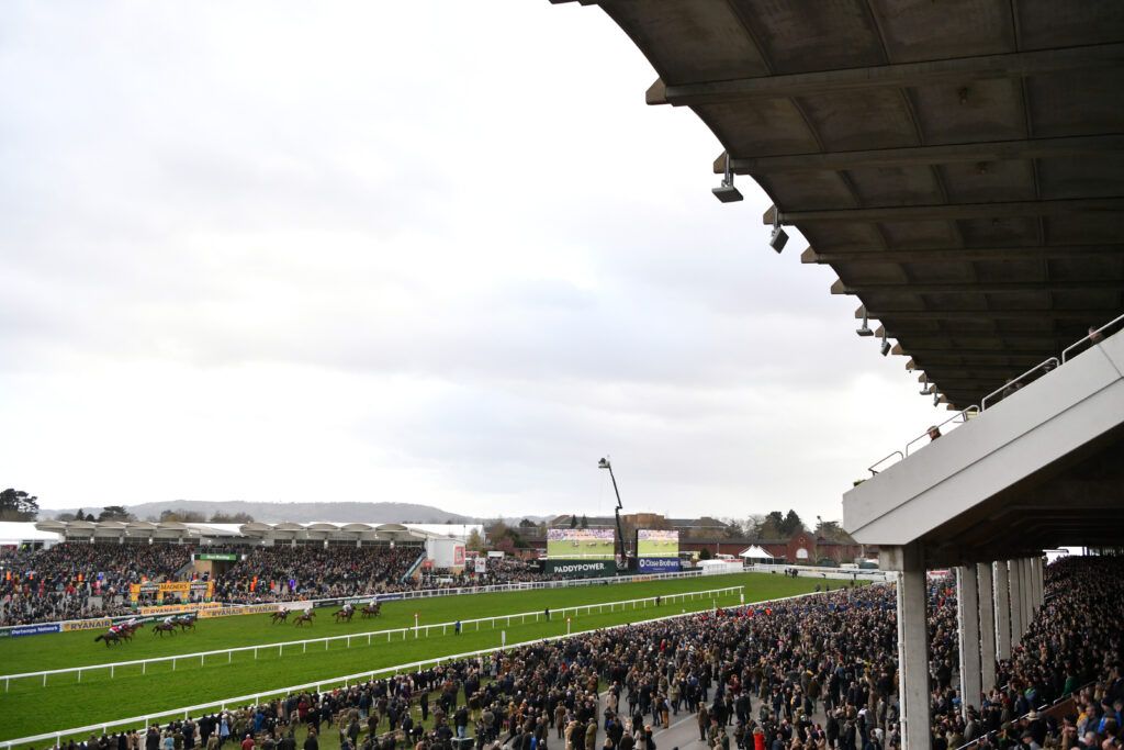 General view during the Brown Advisory & Merriebelle Stable Plate Handicap Chase at Cheltenham Racecourse 