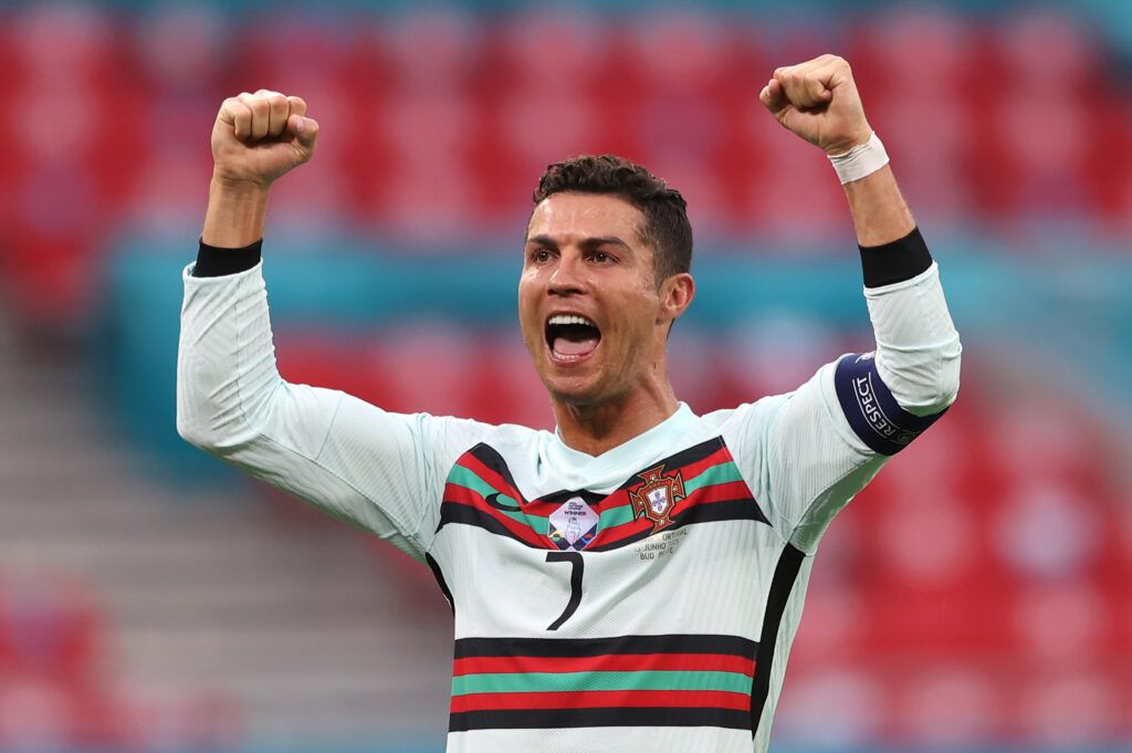 Cristiano Ronaldo of Portugal celebrates after victory in the UEFA Euro 2020
