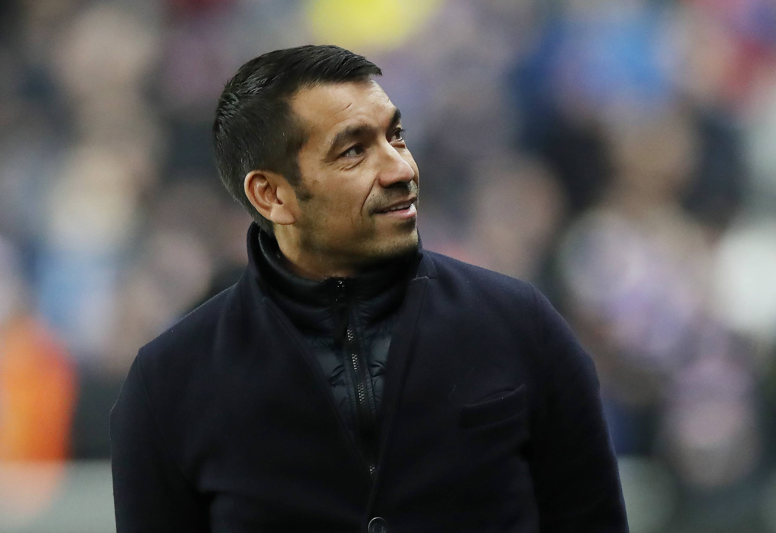 GLASGOW, SCOTLAND - FEBRUARY 24: Rangers manager Giovanni van Bronckhorst is seen during the UEFA Europa League Knockout Round Play-Offs Leg Two match between Rangers FC and Borussia Dortmund at Ibrox Stadium on February 24, 2022 in Glasgow, Scotland. (Photo by Ian MacNicol/Getty Images)
