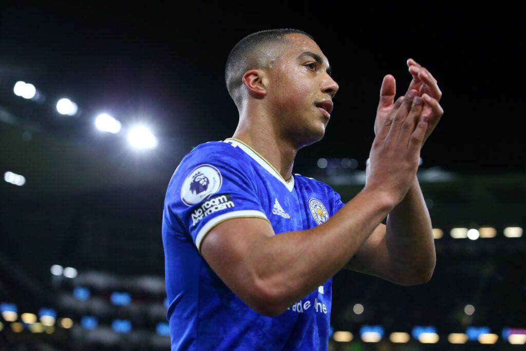 ouri Tielemans of Leicester City applauds his support after being substituted during the Premier League match between Burnley and Leicester City at Turf Moor on March 01, 2022