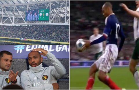 Ireland v Belgium: Thierry Henry received an unwelcoming reception at the Aviva Stadium [video]