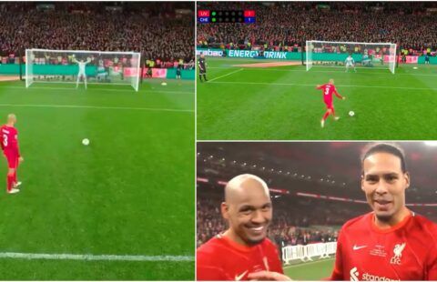 'No respect!' - Virgil van Dijk was all of us after watching Fabinho's Carabao Cup final penalty
