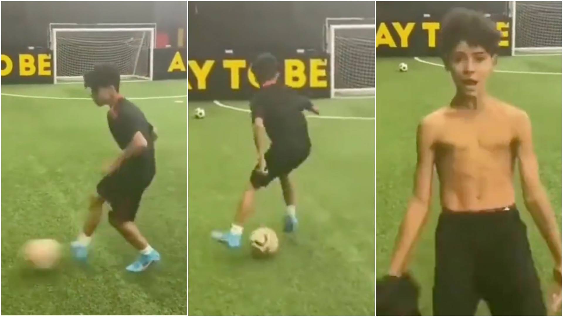 Cristiano Ronaldo Jr is looking more and more like his dad as new footage goes viral