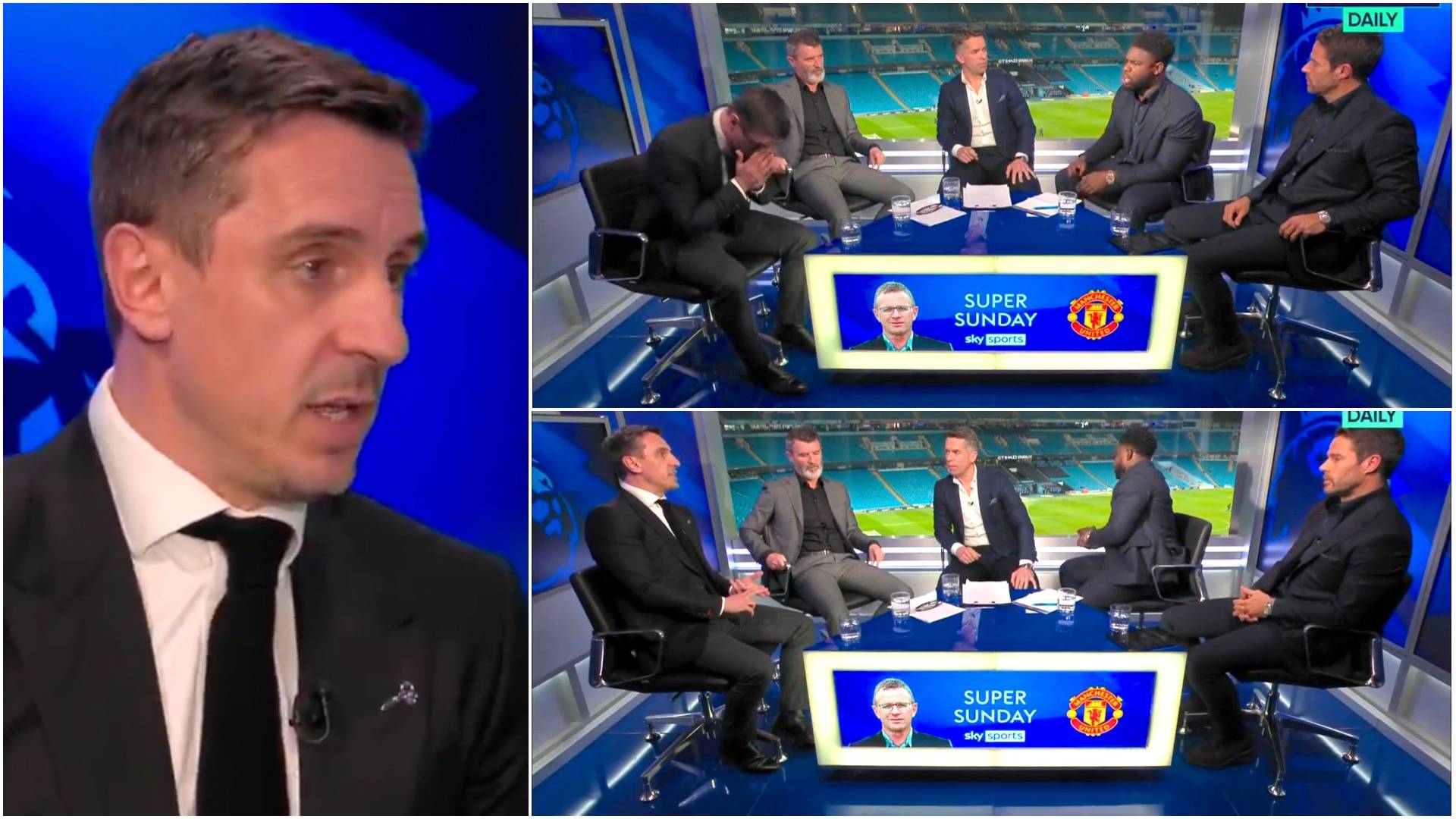 Gary Neville and Micah Richards get into heated row over Man Utd after 4-1 defeat vs City