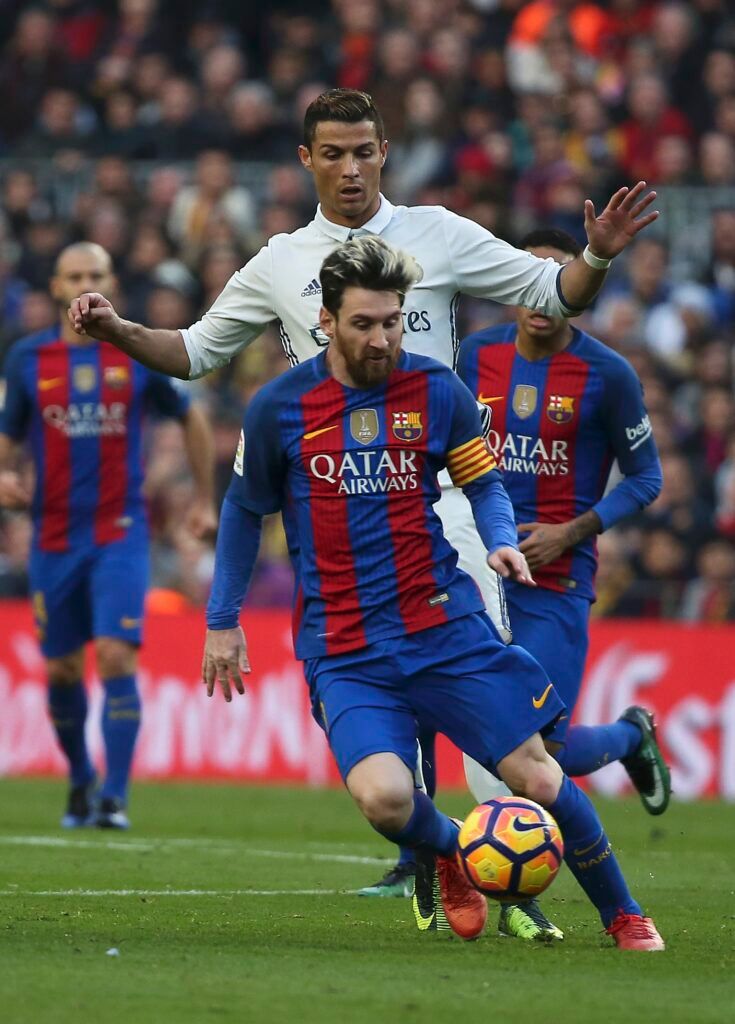 Messi and Ronaldo in El Clasico.
