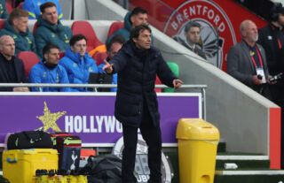 Tottenham manager Antonio Conte in the Premier League against Brentford