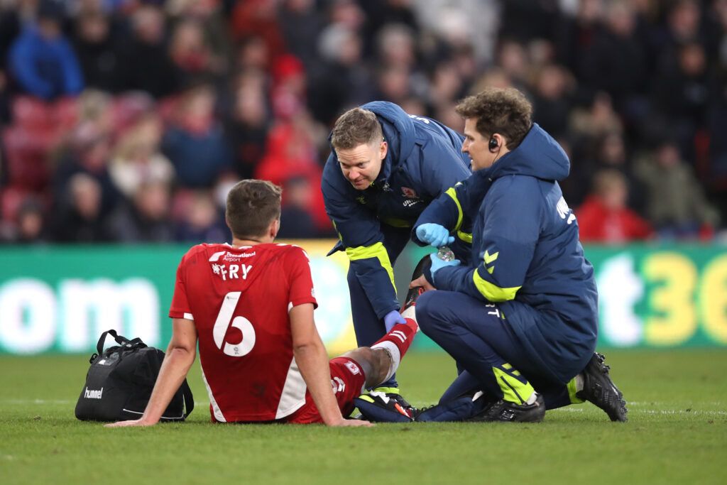 Dael Fry of Middlesbrough injured
