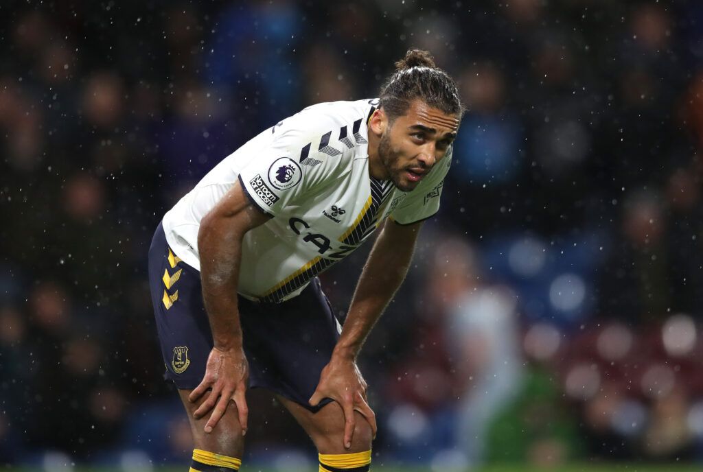 Dominic Calvert-Lewin of Everton reacts during the Premier League match between Burnley and Everton at Turf Moor on April 06, 2022