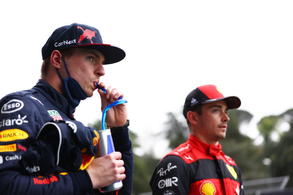 leclerc and verstappen at imola