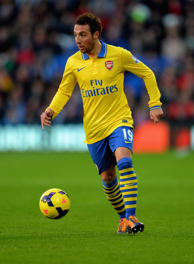 Santi Cazorla controls the ball for Arsenal