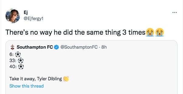 Southampton's Tyler Dibling  scores hat-trick vs Newcastle