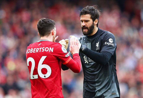 Liverpool's Alisson and Robertson.
