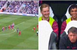 Trent Alexander-Arnold couldn't help laughing at Jordan Henderson free-kick vs Newcastle