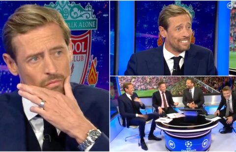 Peter Crouch had everyone in stitches when asked 'Who scored Liverpool's last SF goal at Anfield?'