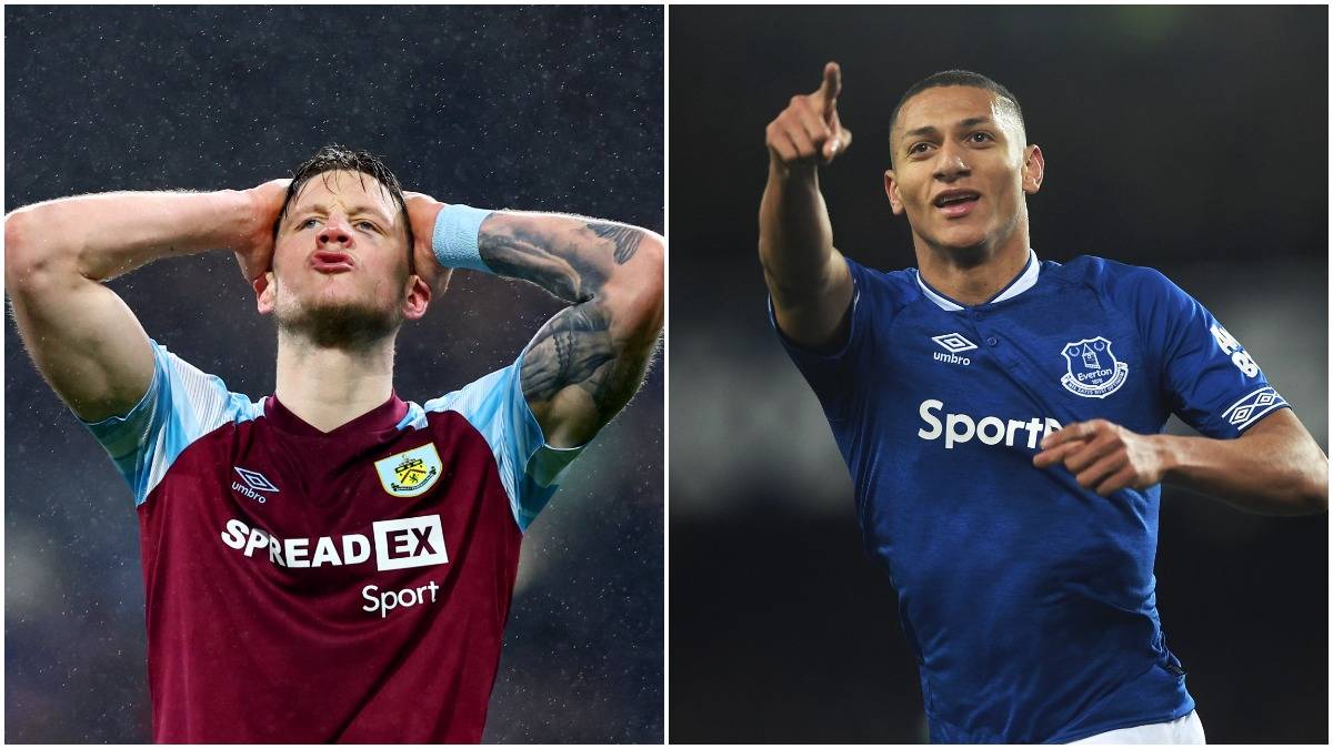 Waut Weghorst of Burnley and Richarlison of Everton side by side