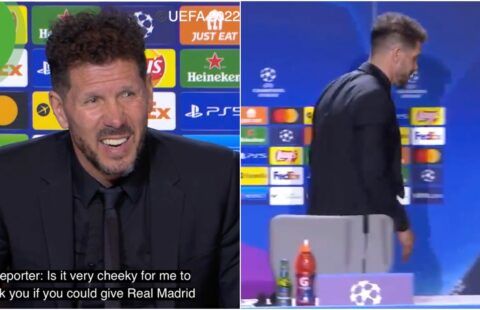 Diego Simeone walks out press conference