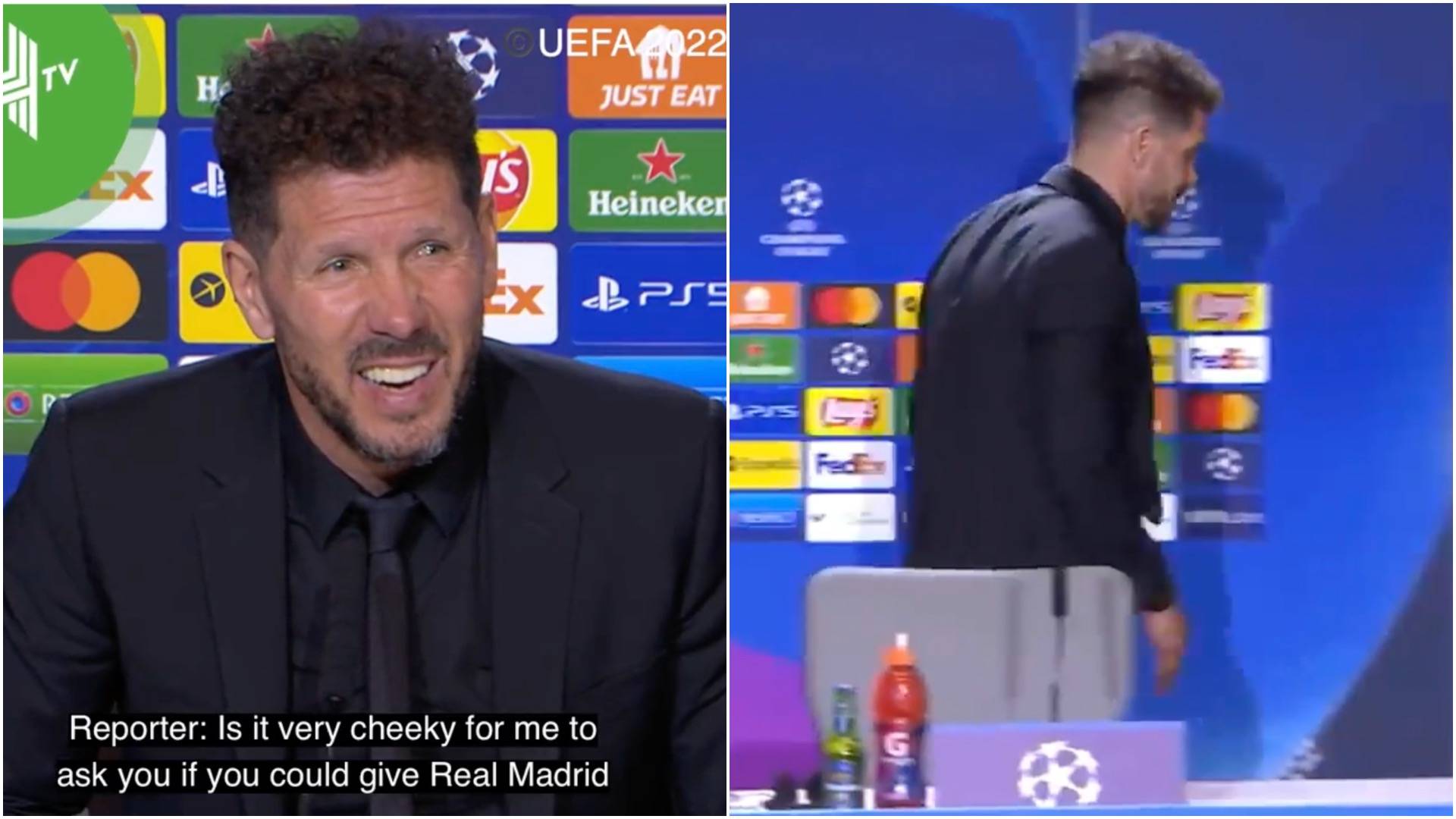 Diego Simeone walks out press conference