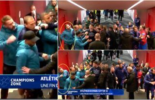 Scott Carson’s altercation with Sime Vrsaljko in tunnel after Atletico 0-0 Man City