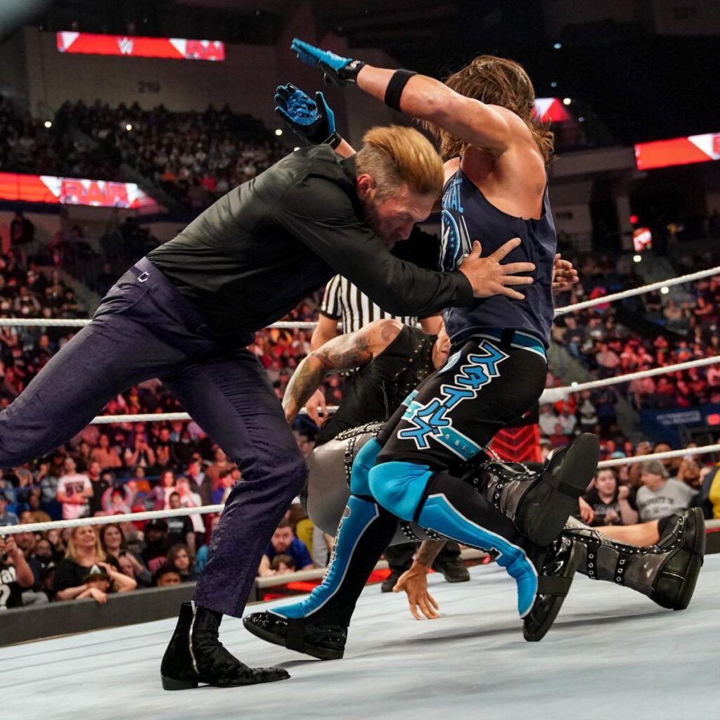 Edge takes down AJ Styles on Raw 