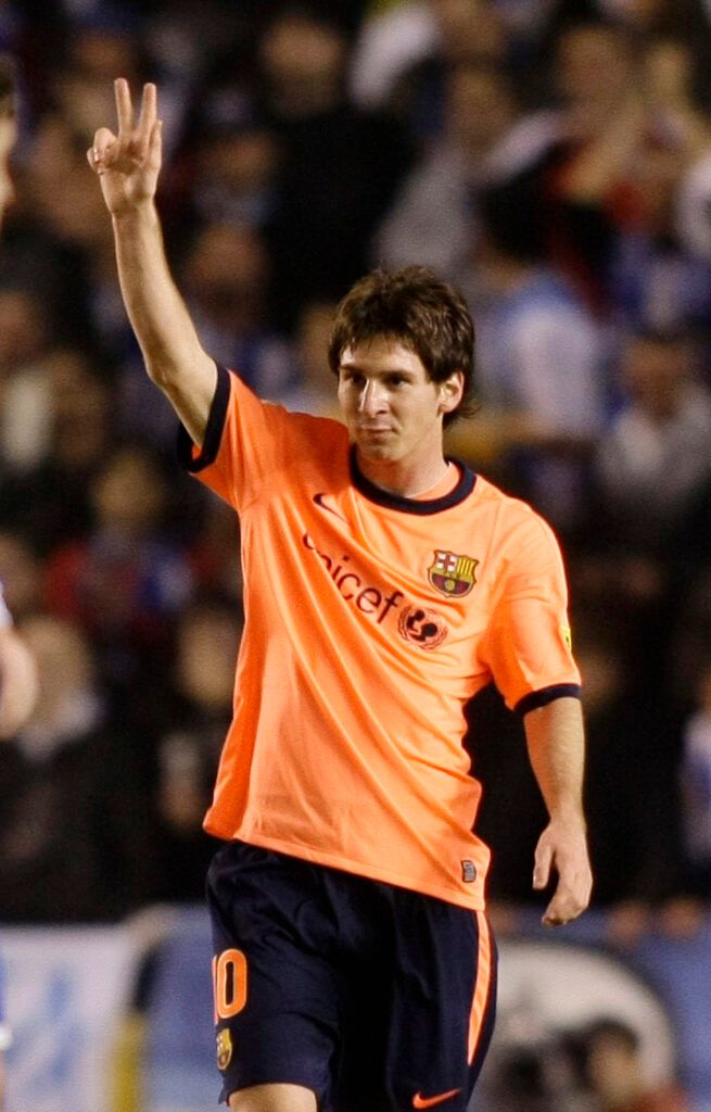 Messi scores for Barcelona.