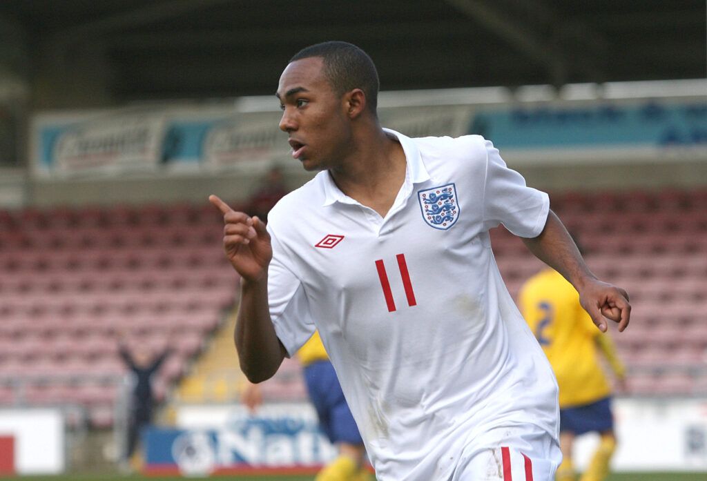 Robert Hall in action for England U17s in 2010