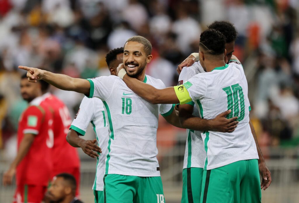 Saudi Arabia players celebrate.