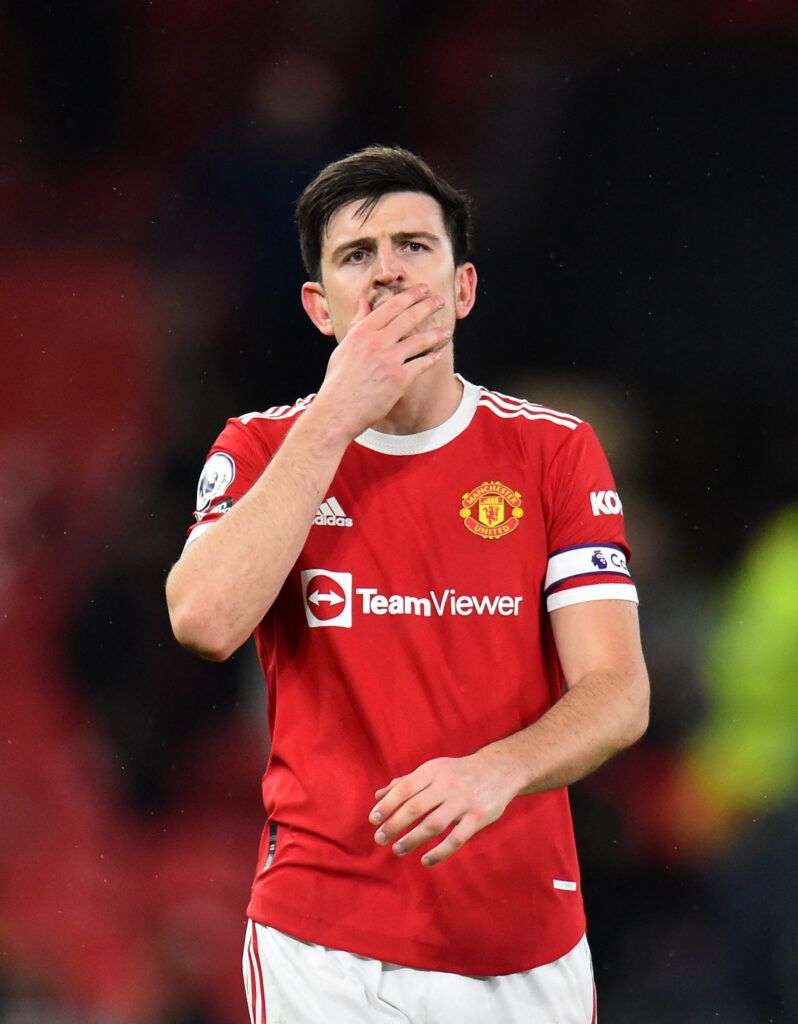 Man Utd's Maguire at Old Trafford.
