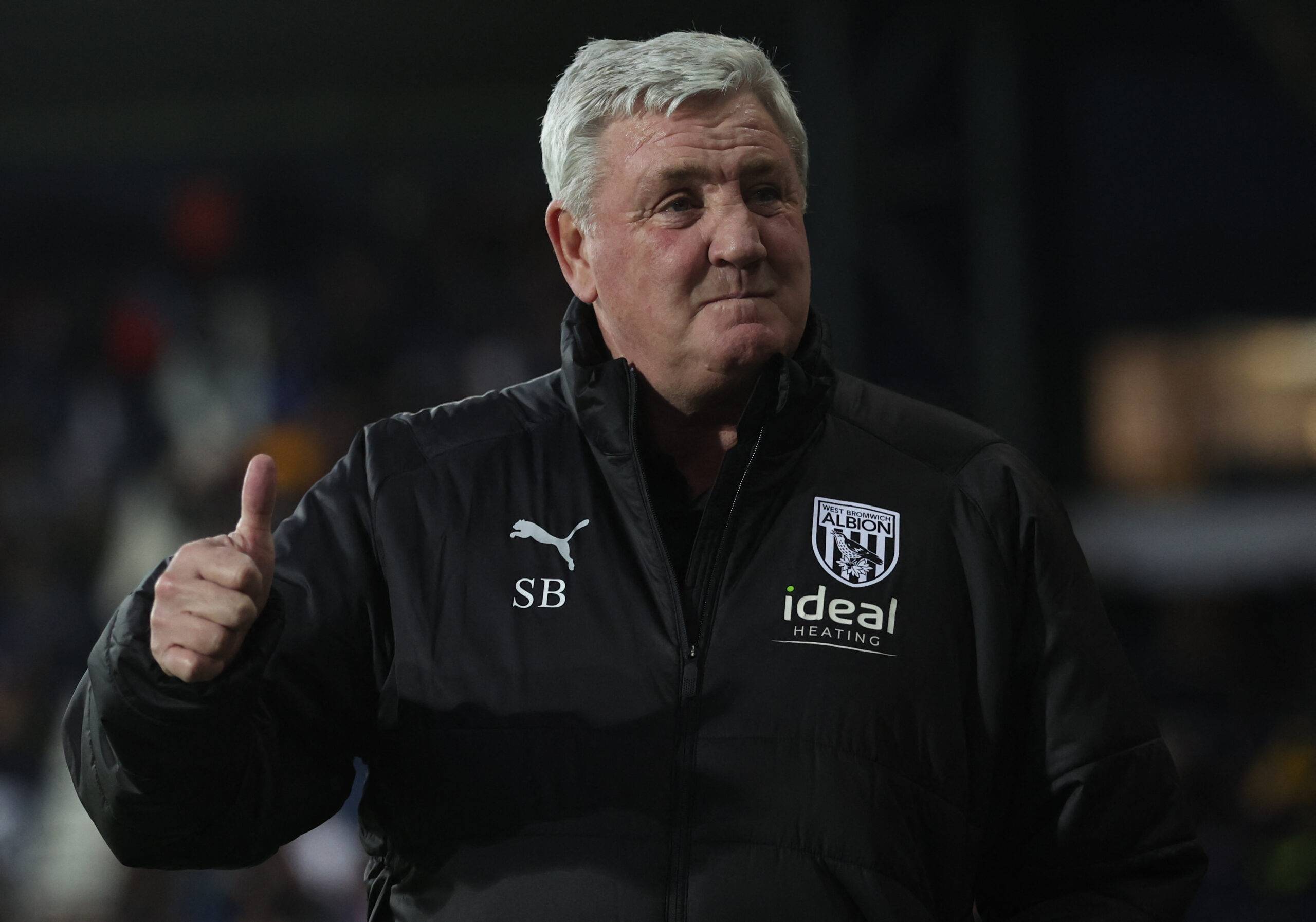 West Brom manager Steve Bruce against Bournemouth in the Championship