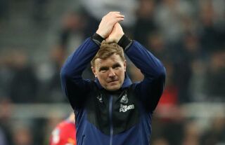 Newcastle manager Eddie Howe in Premier League game against Crystal Palace