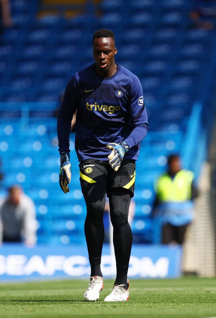 Chelsea's Mendy warms up.